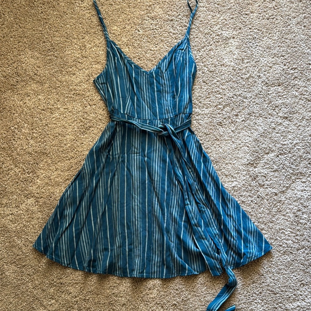 Forever 21 Teal Striped Mini Dress